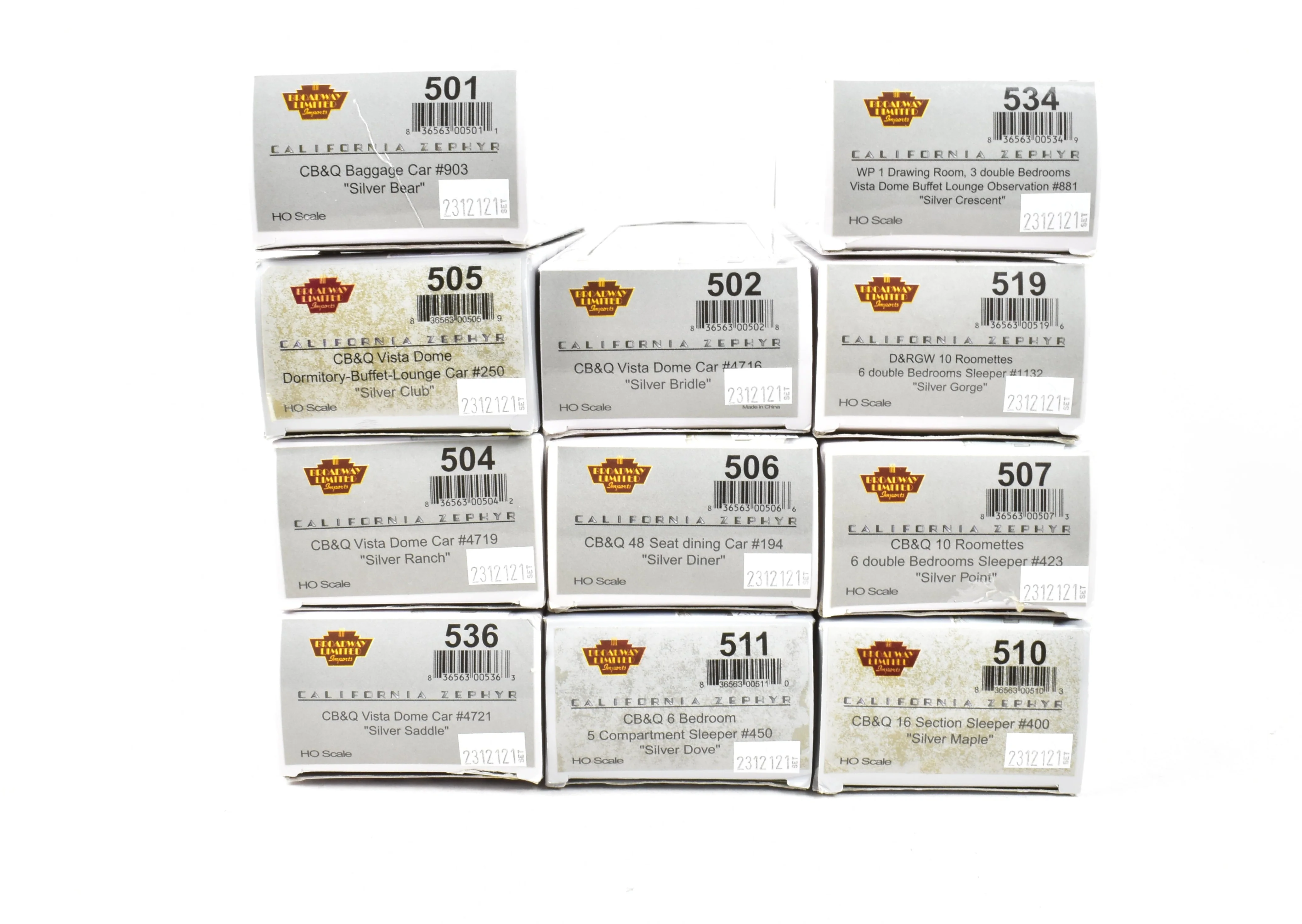 HO CON BLI - Broadway Limited Imports D&RGW, WP, CB&Q 11-Car California Zephyr Mixed Set - Image 39