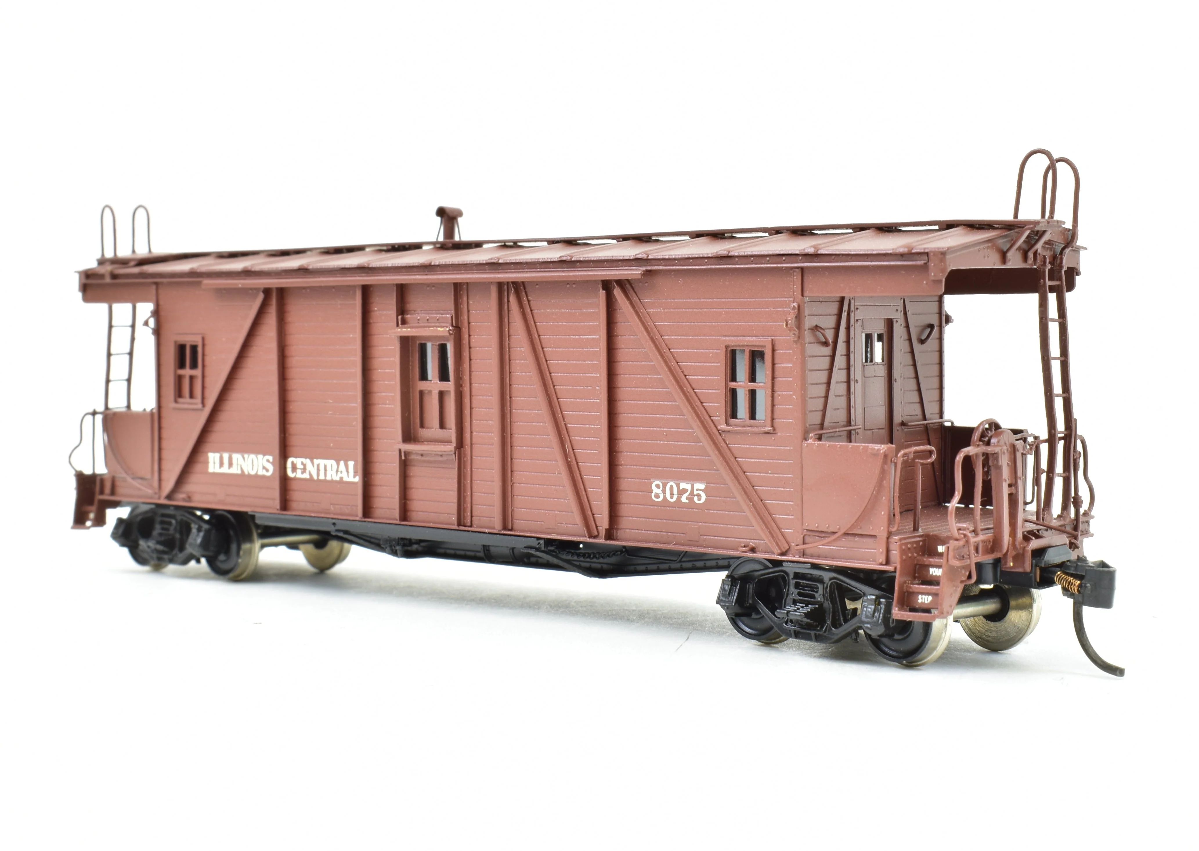 HO Brass OMI - Overland Models, Inc. IC - Illinois Central "OSB" Outside Braced Wood Caboose Pro-Painted - Image 5