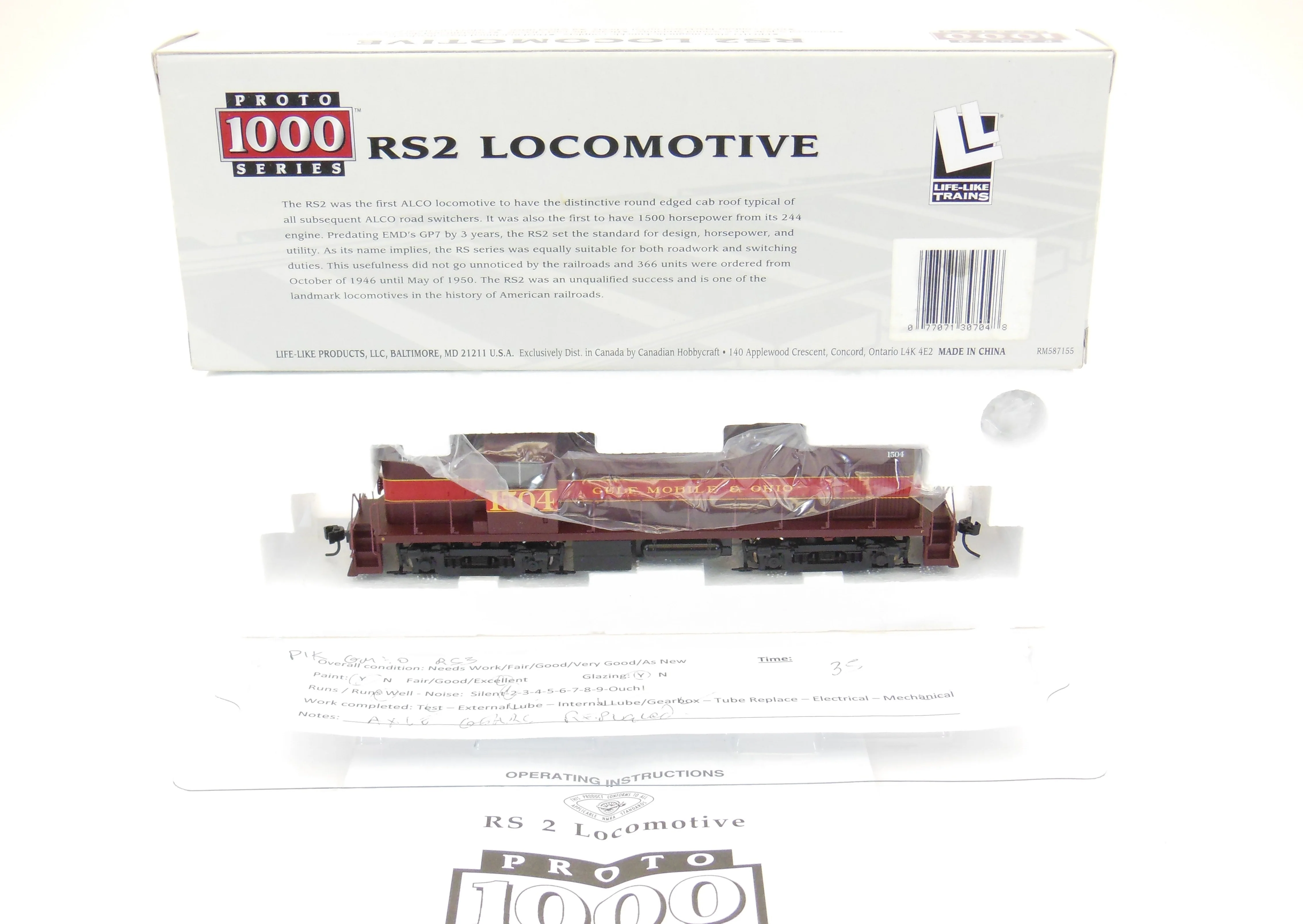HO Life-Like Proto 1000 GM&O - Gulf Mobile & Ohio #1504 Alco RS2 Locomotive - Image 11