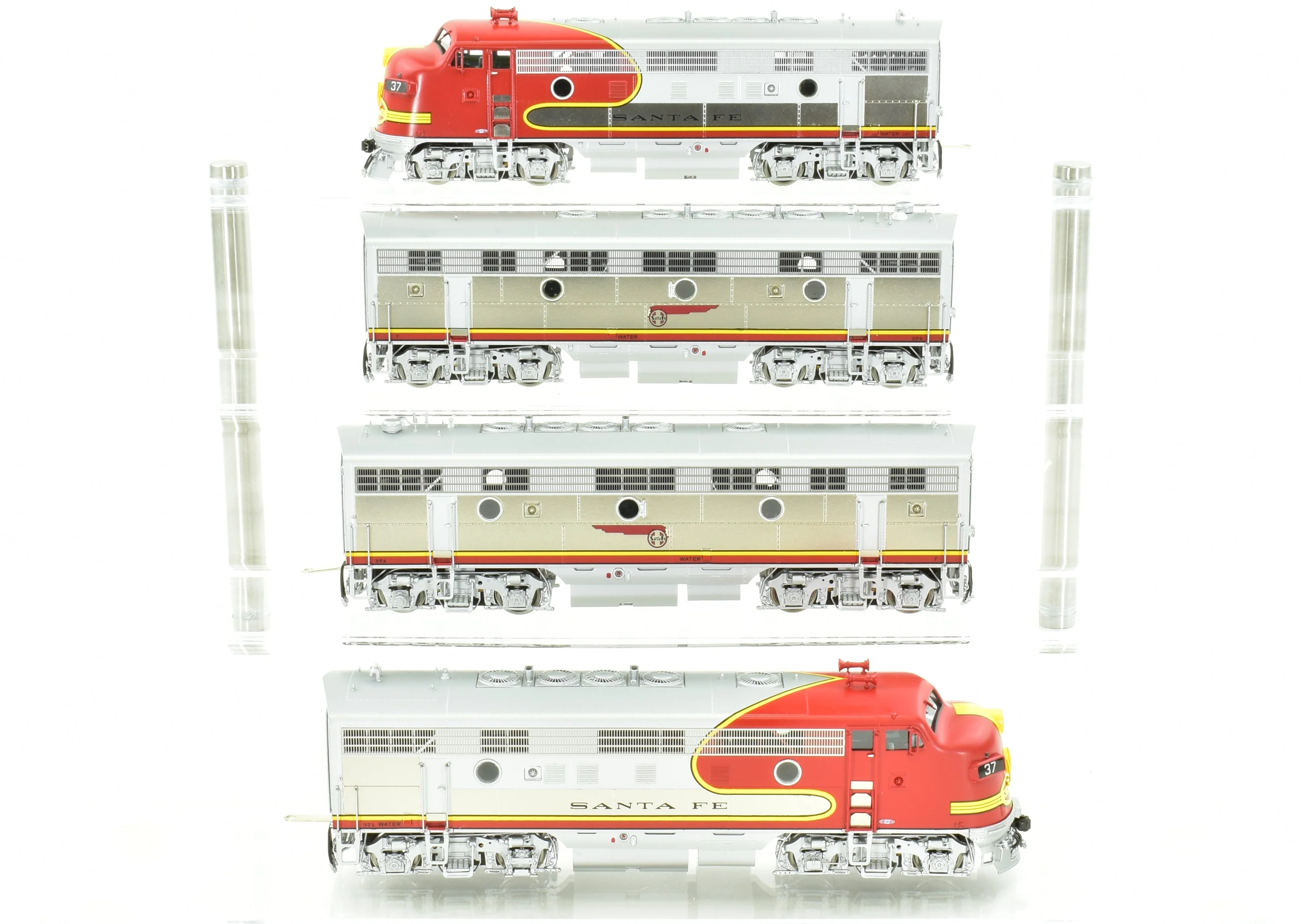 HO Brass CON CIL - Challenger Imports ATSF - Santa Fe Passenger Service EMD F7 A/B/B/A Set FP & Plated - Image 3