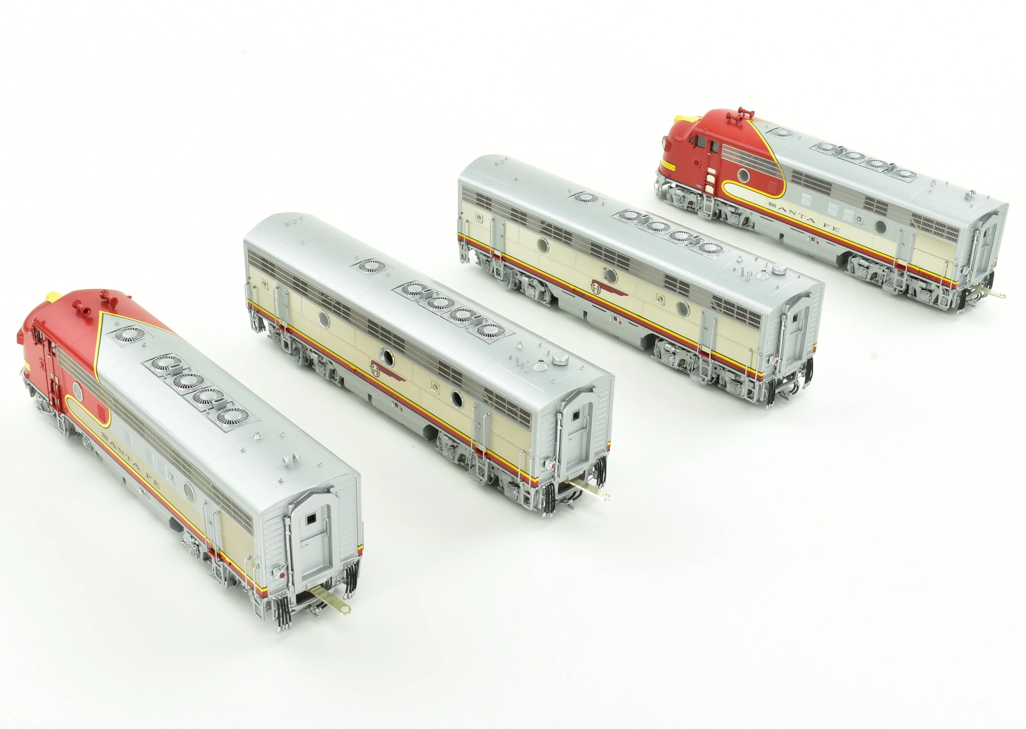 HO Brass CON CIL - Challenger Imports ATSF - Santa Fe Passenger Service EMD F7 A/B/B/A Set FP & Plated - Image 8