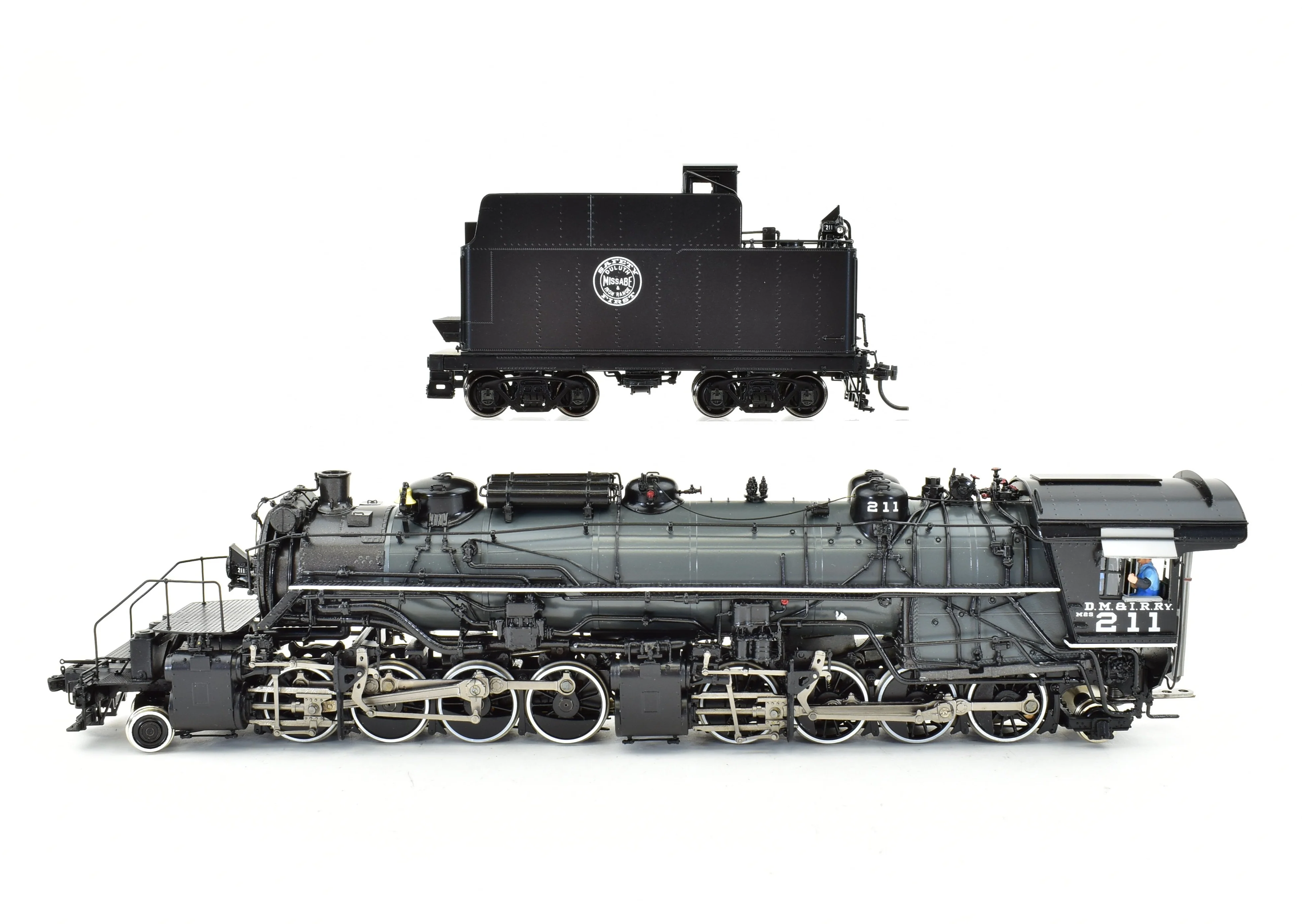 HO Brass CON DVP - Division Point DM&IR - Duluth Missabe & Iron Range Class M-2s 2-8-8-2 #211 Grey Boiler Scheme FP - Image 7