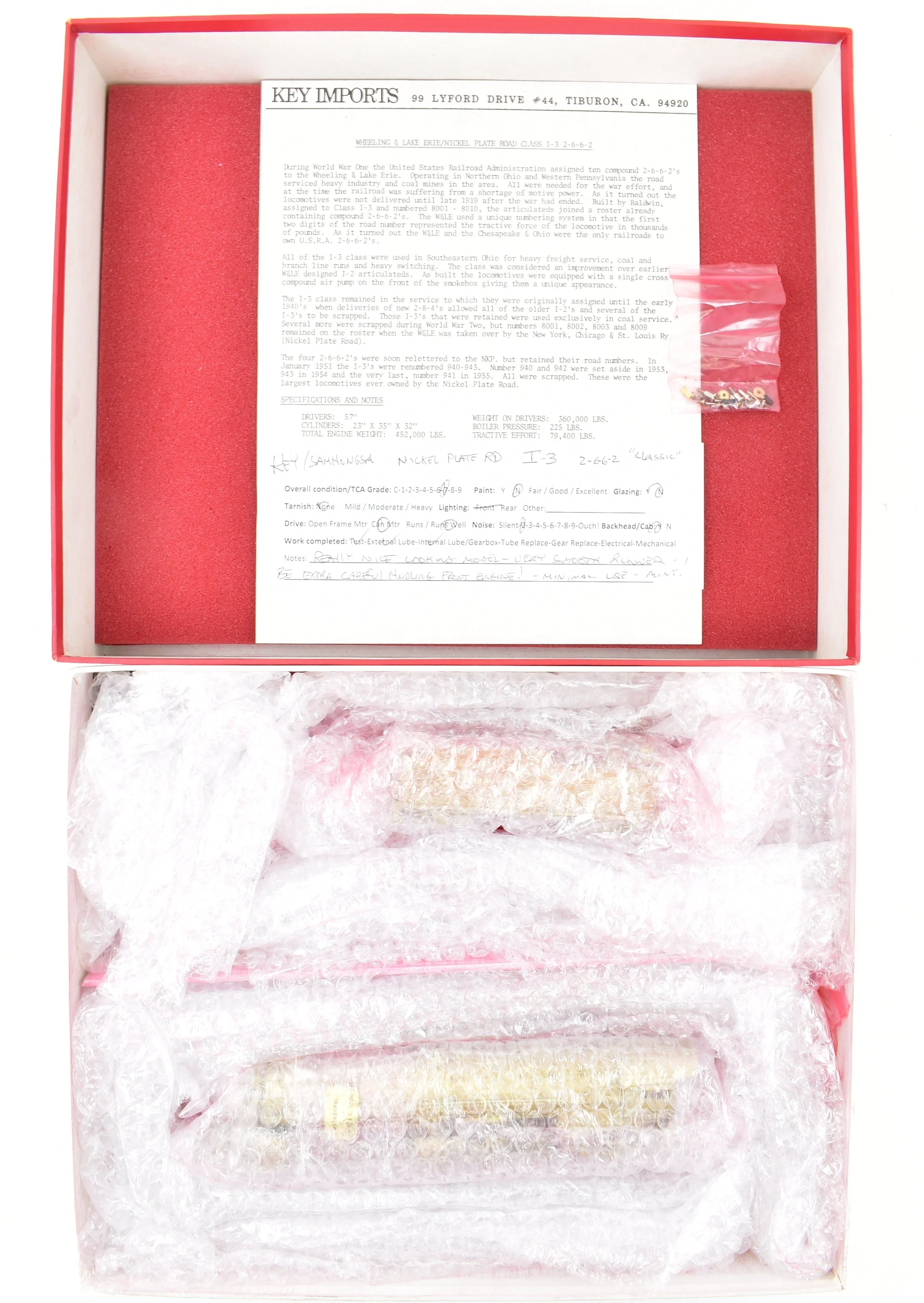HO Brass CON Key Imports NKP - Nickel Plate Road or W&LE - Wheeling & Lake Erie I-3 Mallet USRA 2-6-6-2 - Image 25
