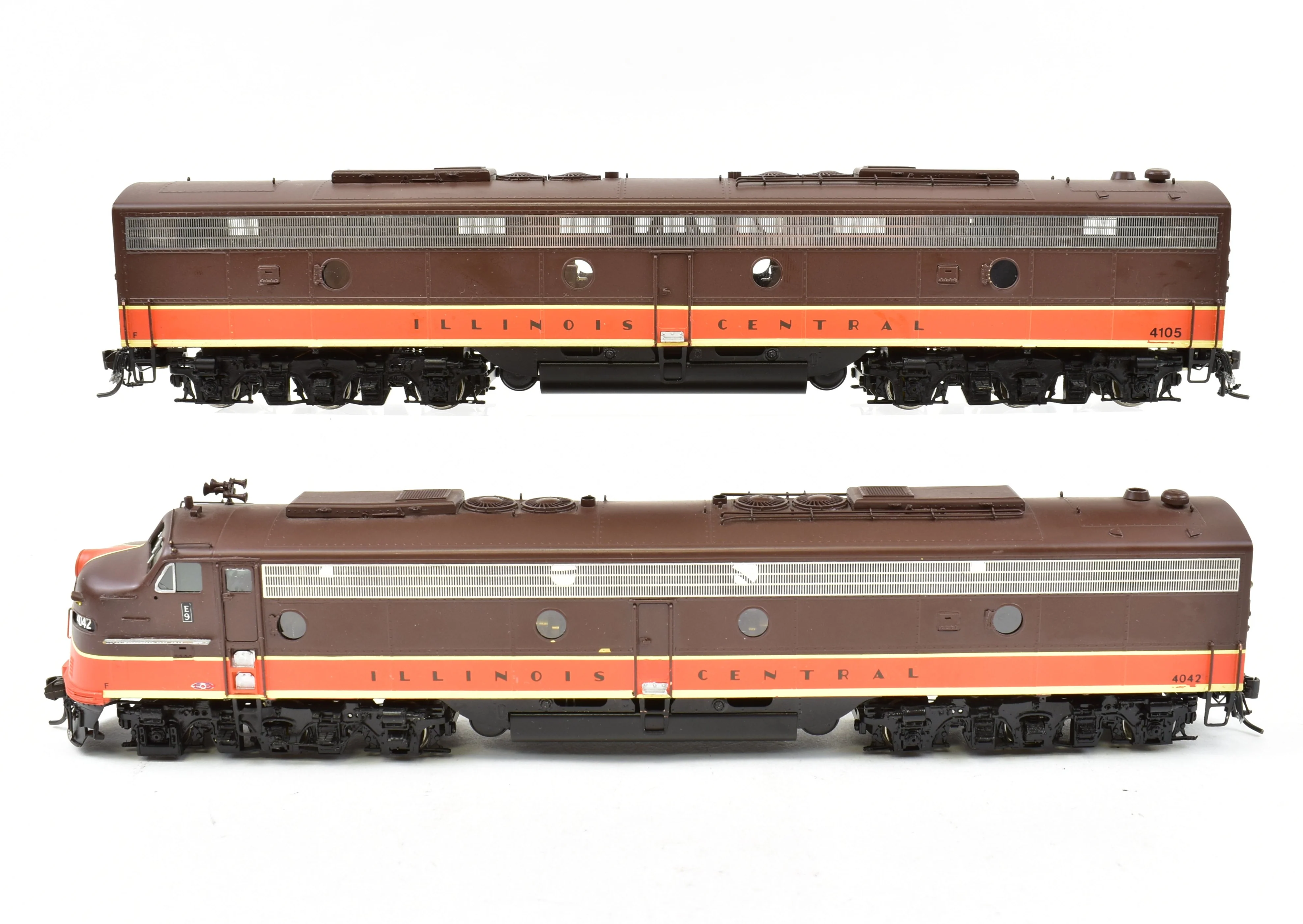 HO Brass CON OMI - Overland Models, Inc. IC - Illinois Central EMD E9-A and E8-B Set Pro Painted ReBoxx - Image 3