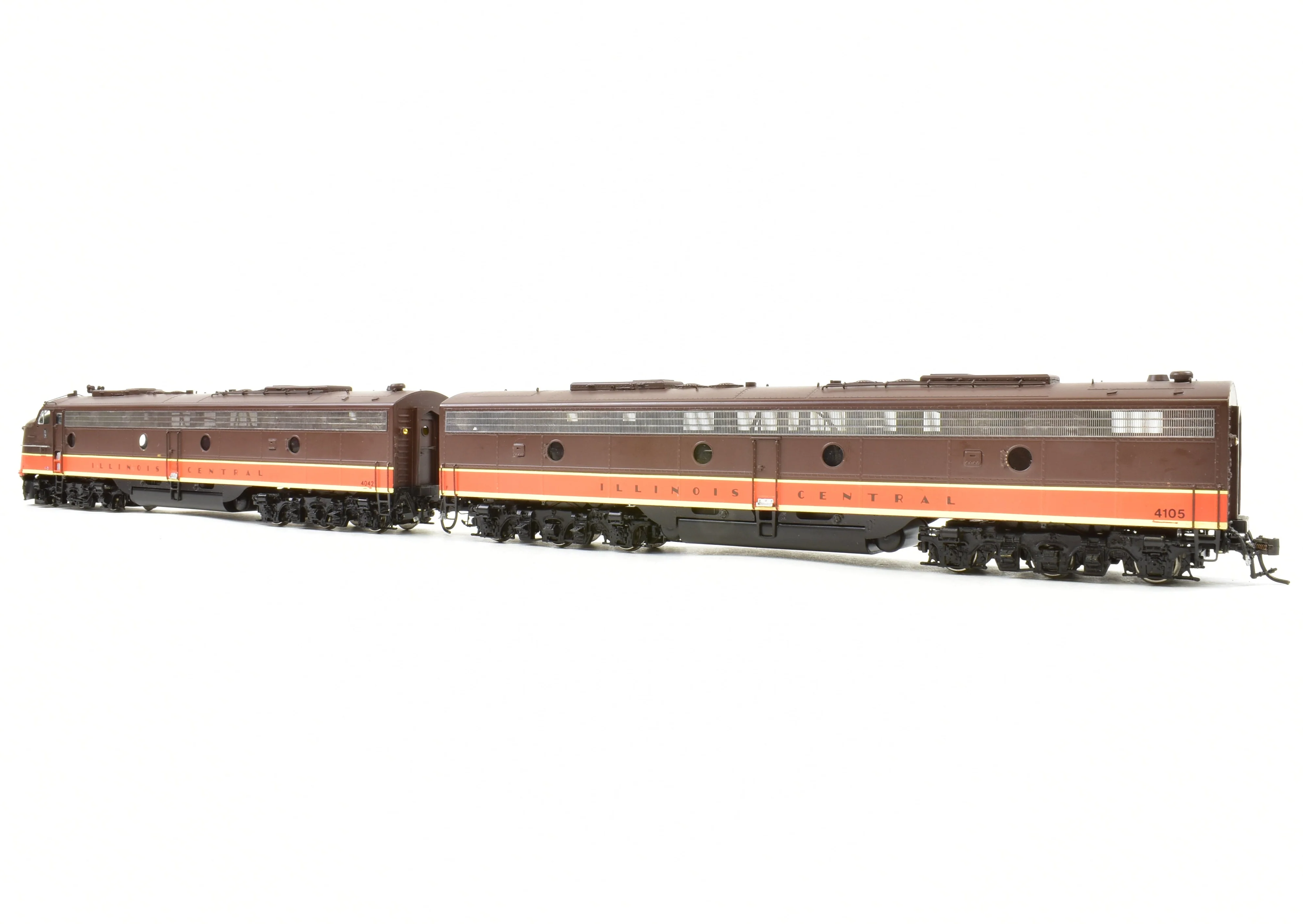 HO Brass CON OMI - Overland Models, Inc. IC - Illinois Central EMD E9-A and E8-B Set Pro Painted ReBoxx - Image 5