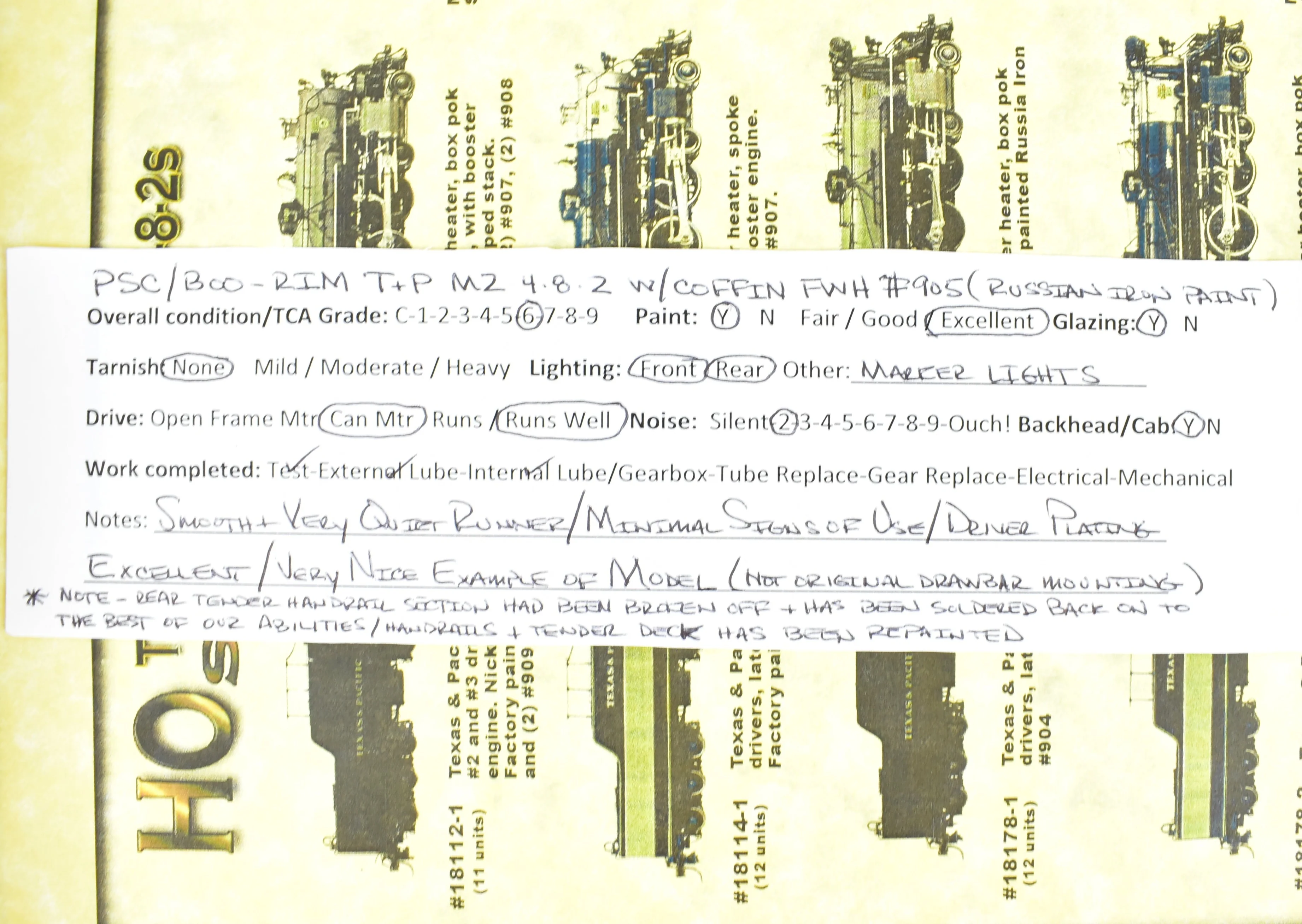 HO Brass CON PSC - Precision Scale Co. T&P - Texas & Pacific M-2 4-8-2 FP No. 905 - Image 30