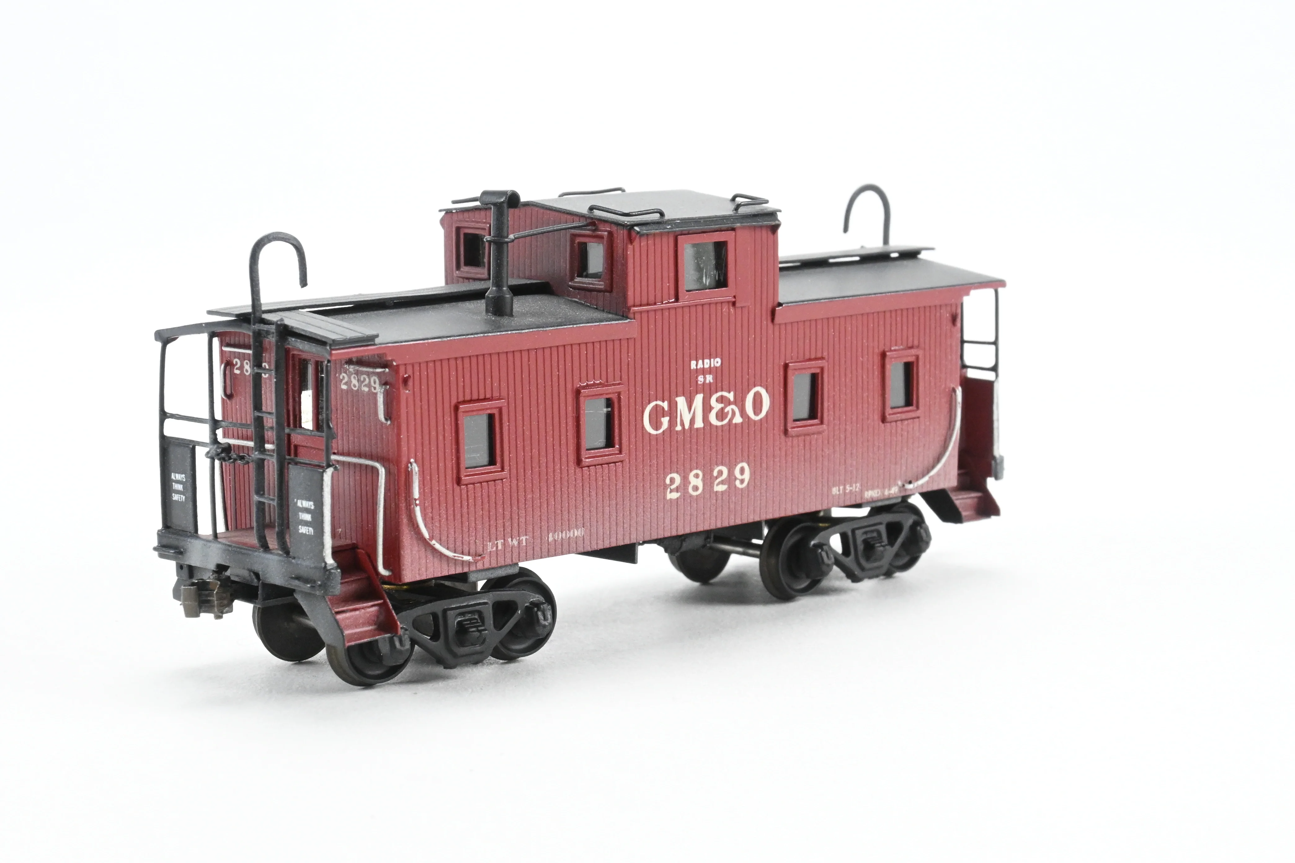 HO Brass Hallmark Models GM&O - Gulf Mobile & Ohio Wood Sheathed Caboose CP No. 2829 w/ Light Weathering - Image 5