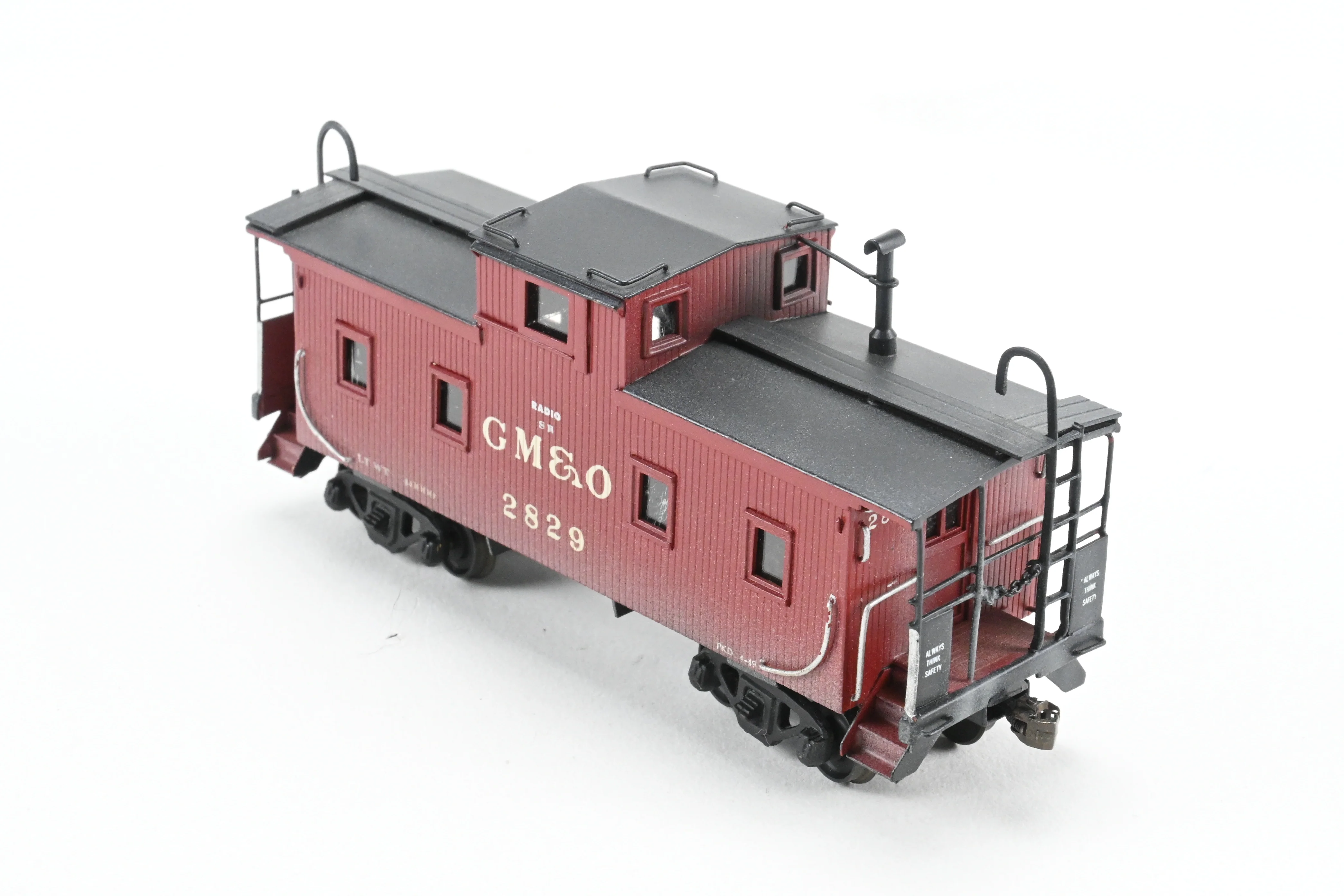 HO Brass Hallmark Models GM&O - Gulf Mobile & Ohio Wood Sheathed Caboose CP No. 2829 w/ Light Weathering - Image 7