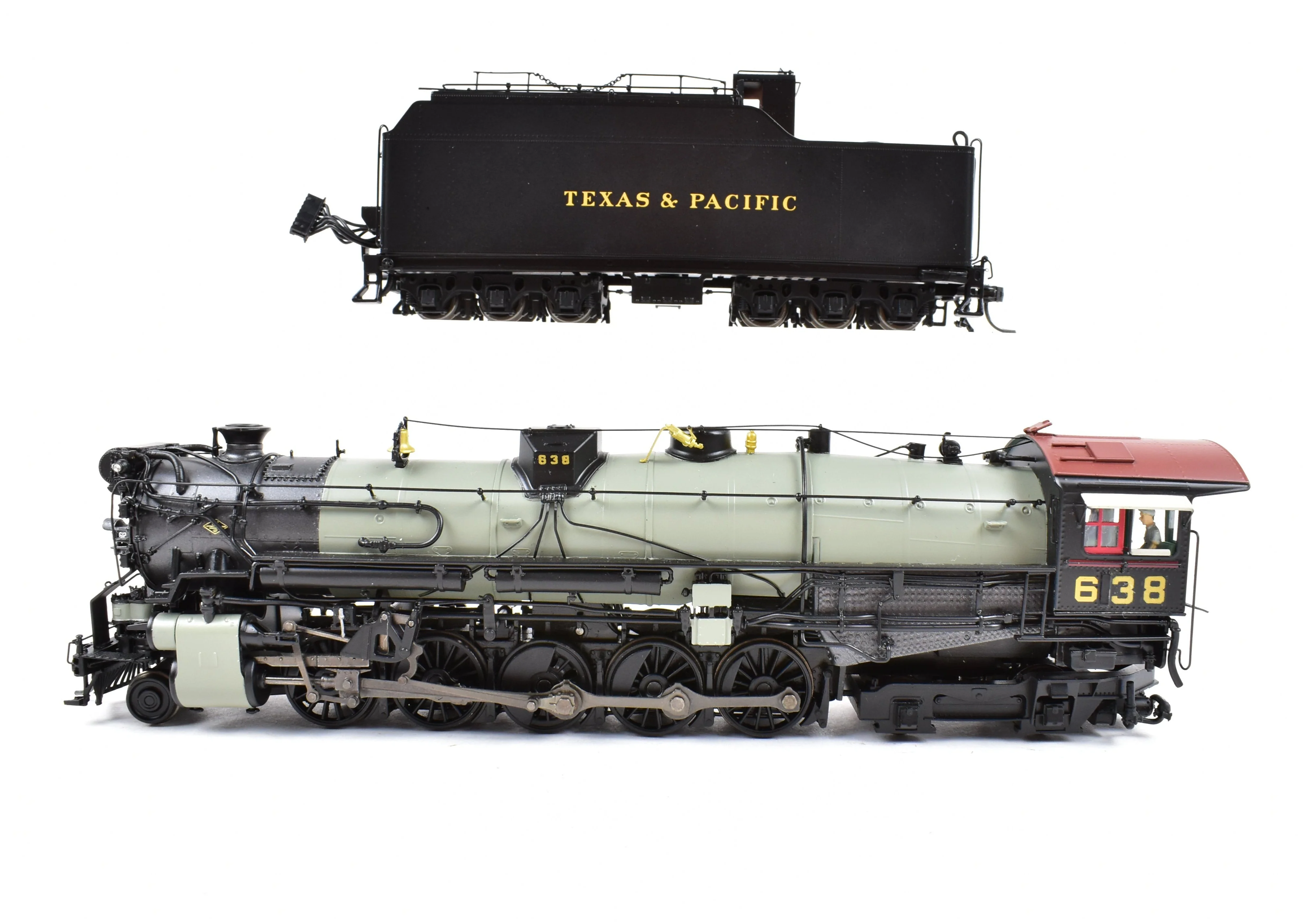 HO Brass Hybrid BLI - Broadway Limited Imports T&P - Texas & Pacific 2-10-4 FP DCC and Sound Re-Numbered #638 - Image 3