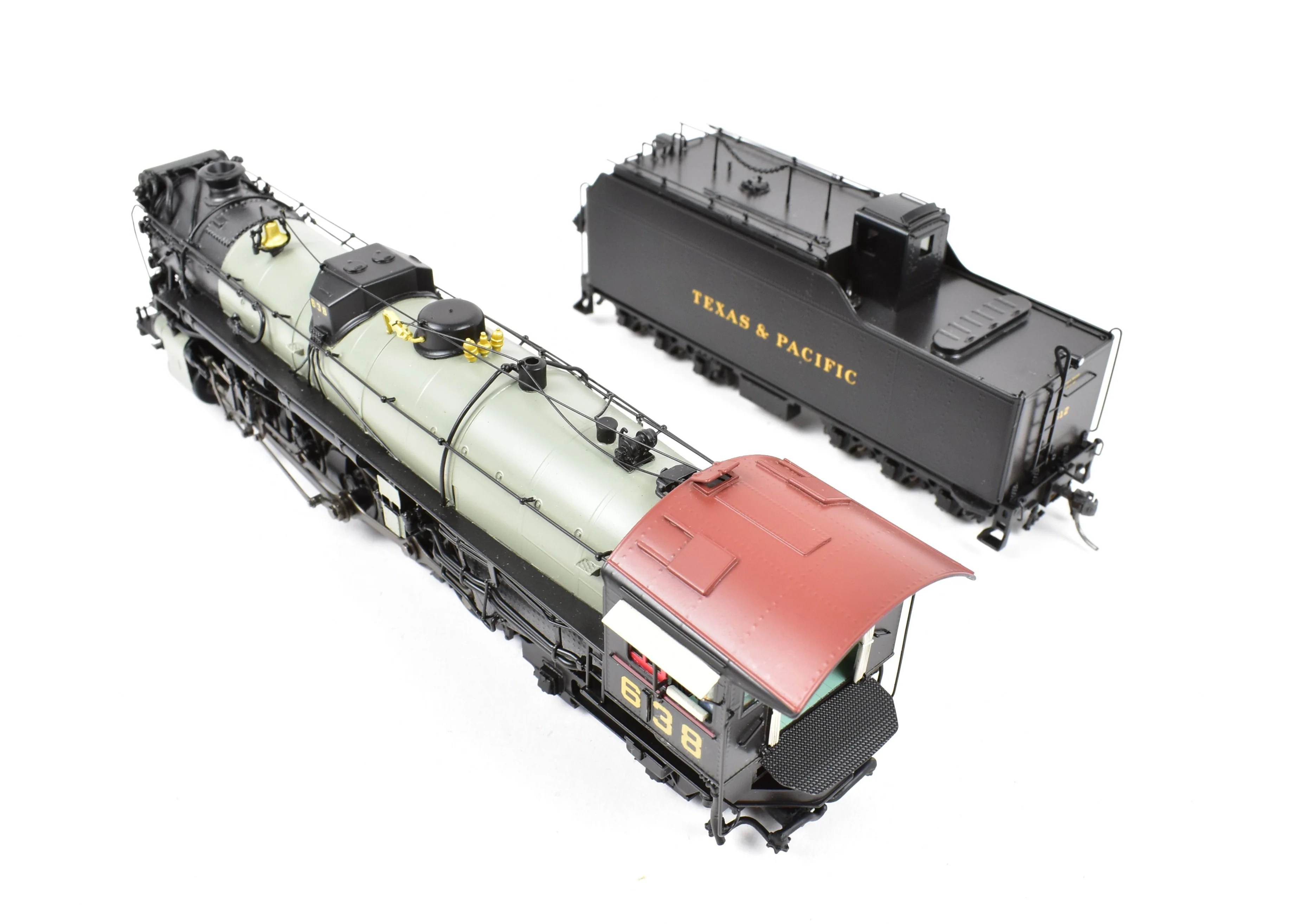 HO Brass Hybrid BLI - Broadway Limited Imports T&P - Texas & Pacific 2-10-4 FP DCC and Sound Re-Numbered #638 - Image 7