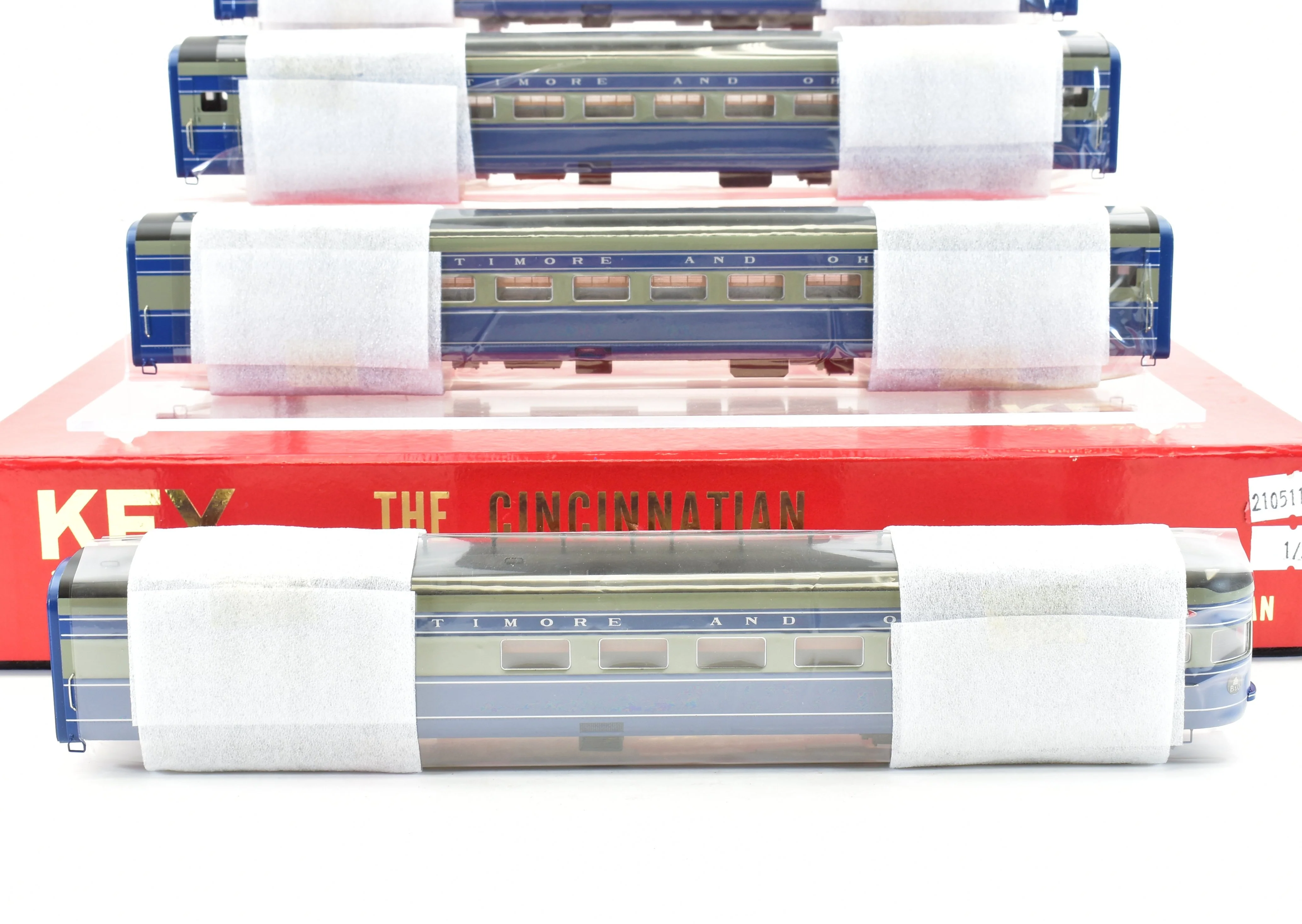 HO Brass Key Imports B&O - Baltimore & Ohio "Cincinnatian" P-7d and 5 Coach Train Set FP CS-22 - Image 20