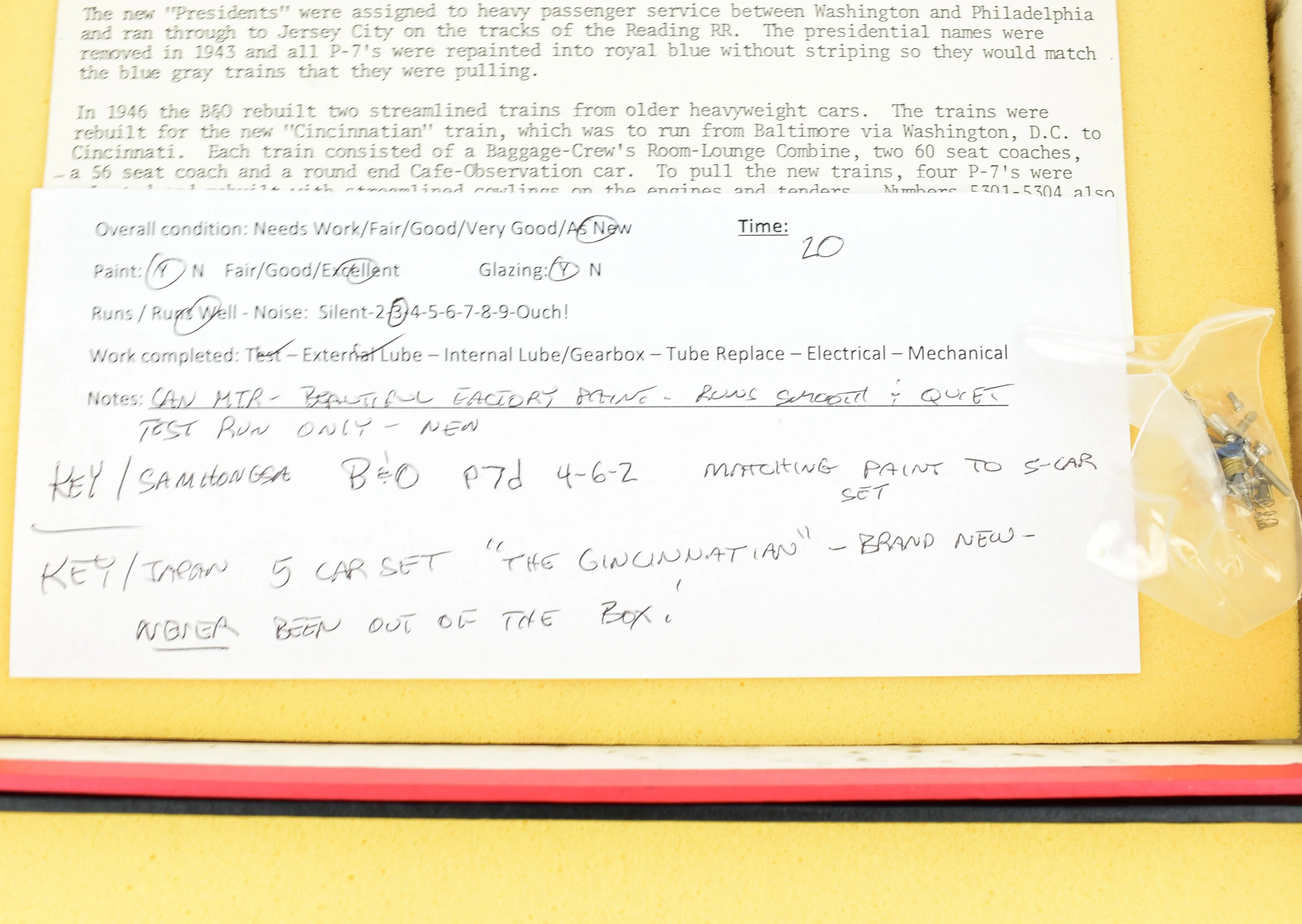 HO Brass Key Imports B&O - Baltimore & Ohio "Cincinnatian" P-7d and 5 Coach Train Set FP CS-22 - Image 32