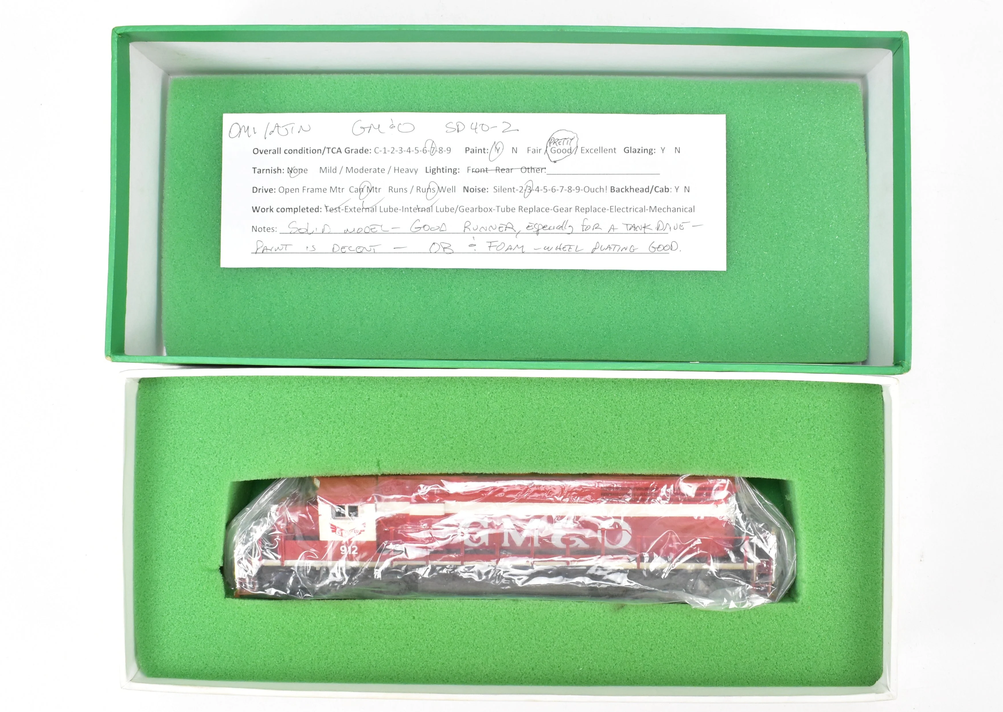 HO Brass OMI - Overland Models Inc. GM&O - Gulf Mobile & Ohio EMD SD40 C/P No. 912 Light Weathering - Image 20