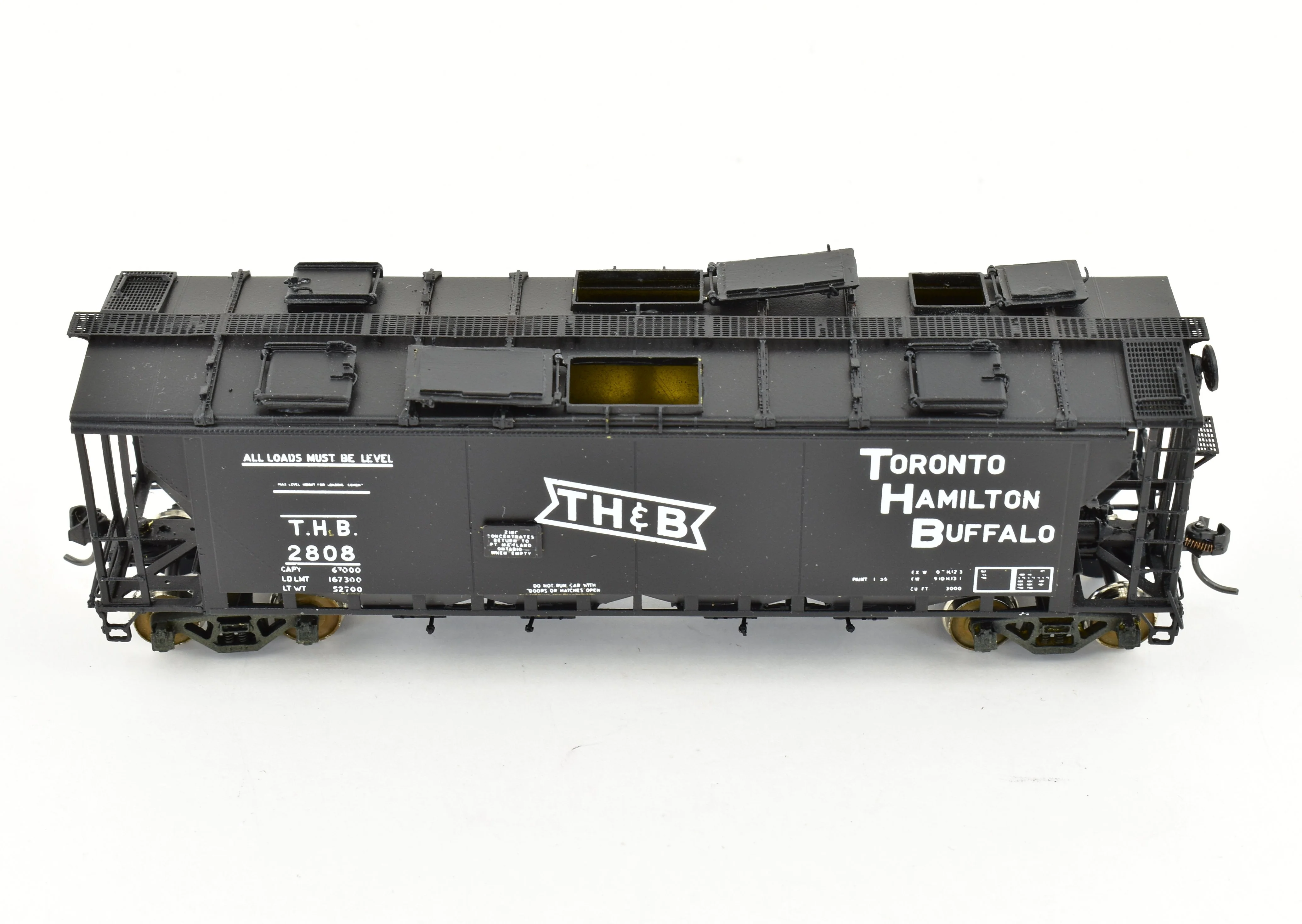 HO Brass OMI - Overland Models, Inc. TH&B - Toronto Hamilton & Buffalo Custom Painted CN Slab Side Covered Hopper - Image 4