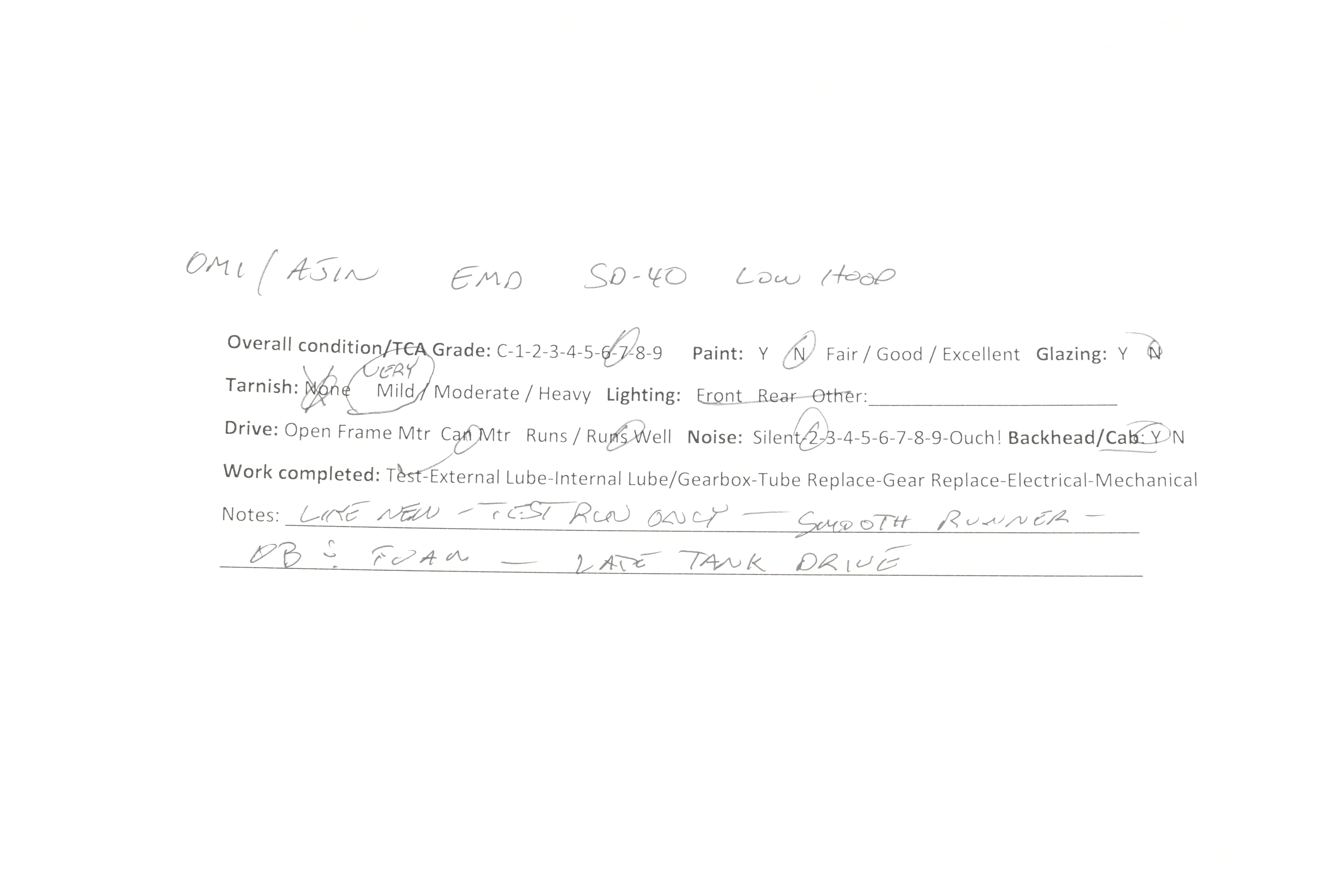 HO Brass OMI - Overland Models Inc. Various Roads EMD SD40 Low Hood, W/Dynamic Brakes, W/Low Mounted Brake Cylinders - Image 18