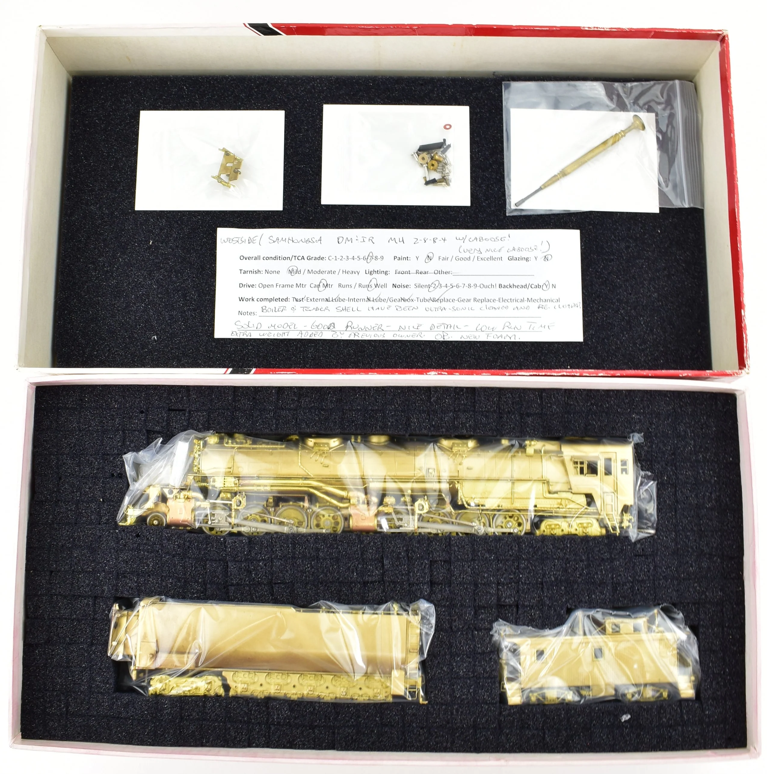 HO Brass Westside Model Co. DM&IR - Duluth, Missabe, & Iron Range 2-8-8-4 Yellowstone M-4 with Caboose - Image 28