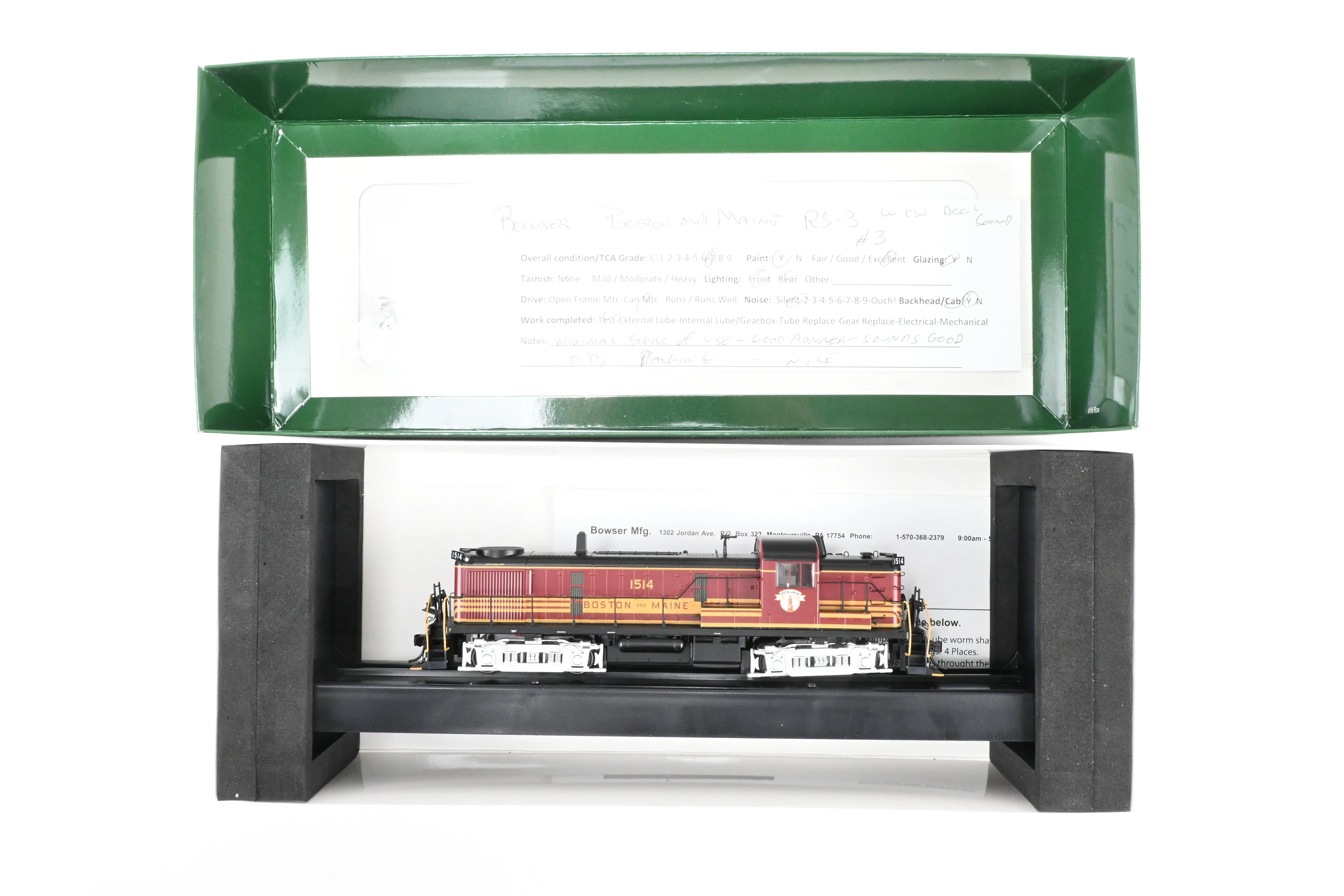 HO Bowser "Executive Line" B&M – Boston & Maine Alco RS-3 Phase III With ESU DCC & Sound Factory Painted No. 1514 - Image 24