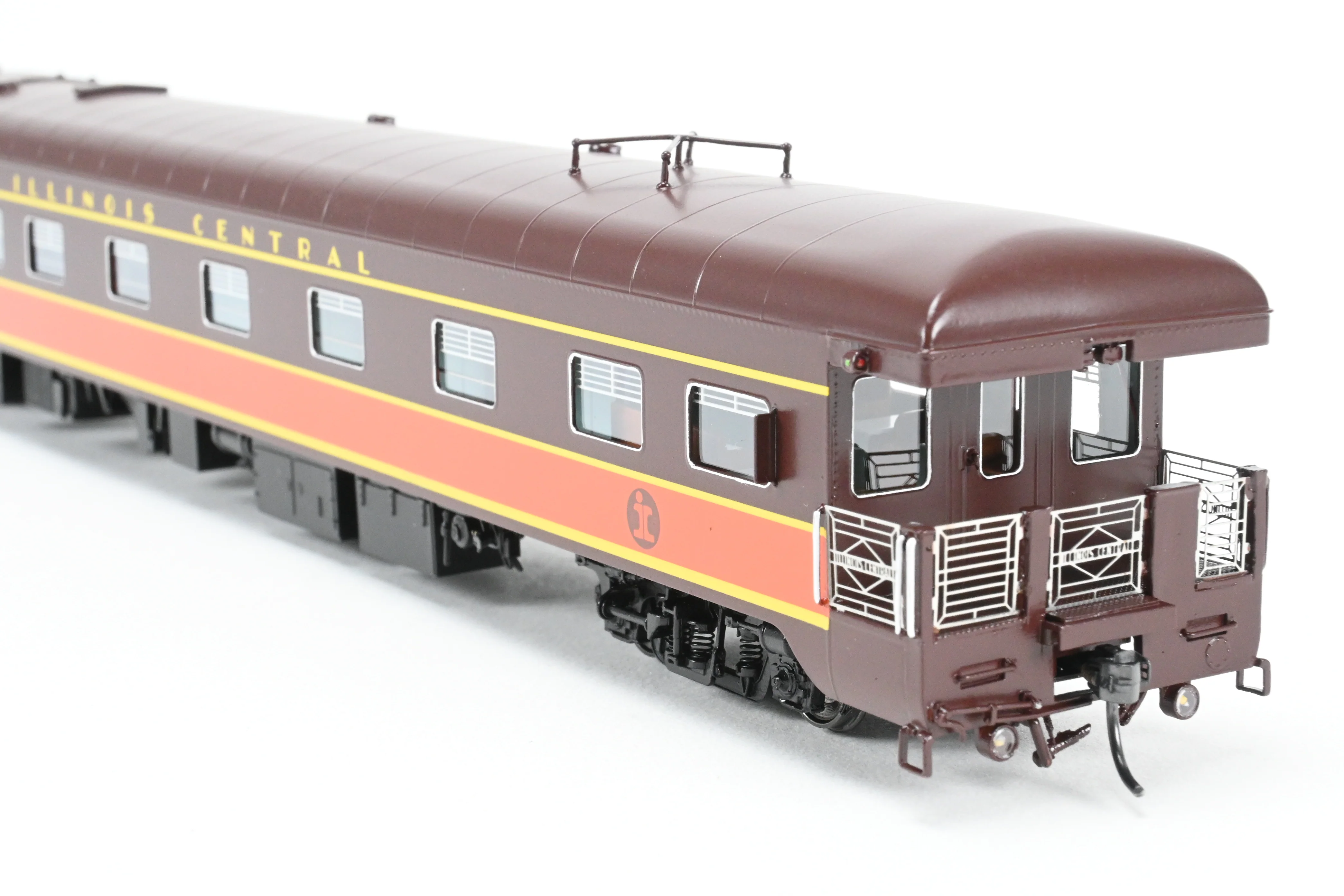 HO NEW Brass NBL - North Bank Line IC - Illinois Central Business Car #1 Chocolate & Orange Split Rail Herald - Image 15