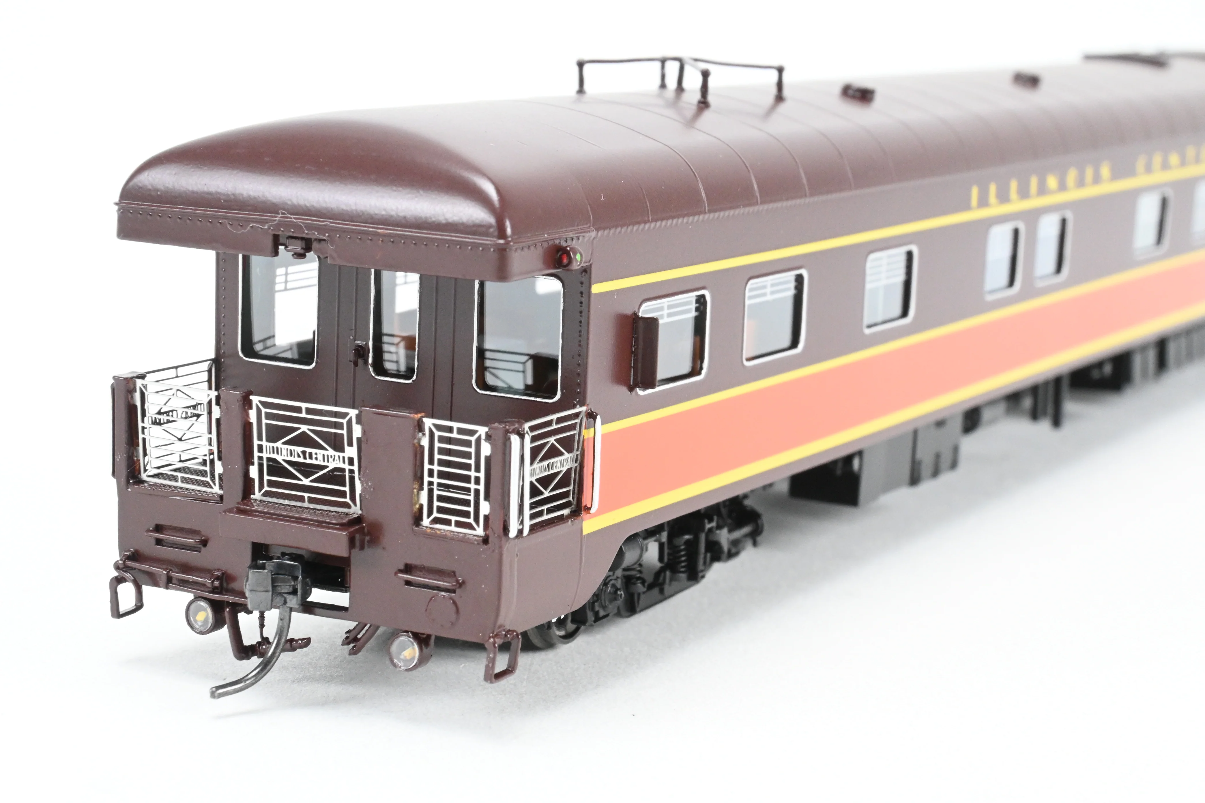 HO NEW Brass NBL - North Bank Line IC - Illinois Central Business Car #1 As-Built Chocolate & Orange - Image 18