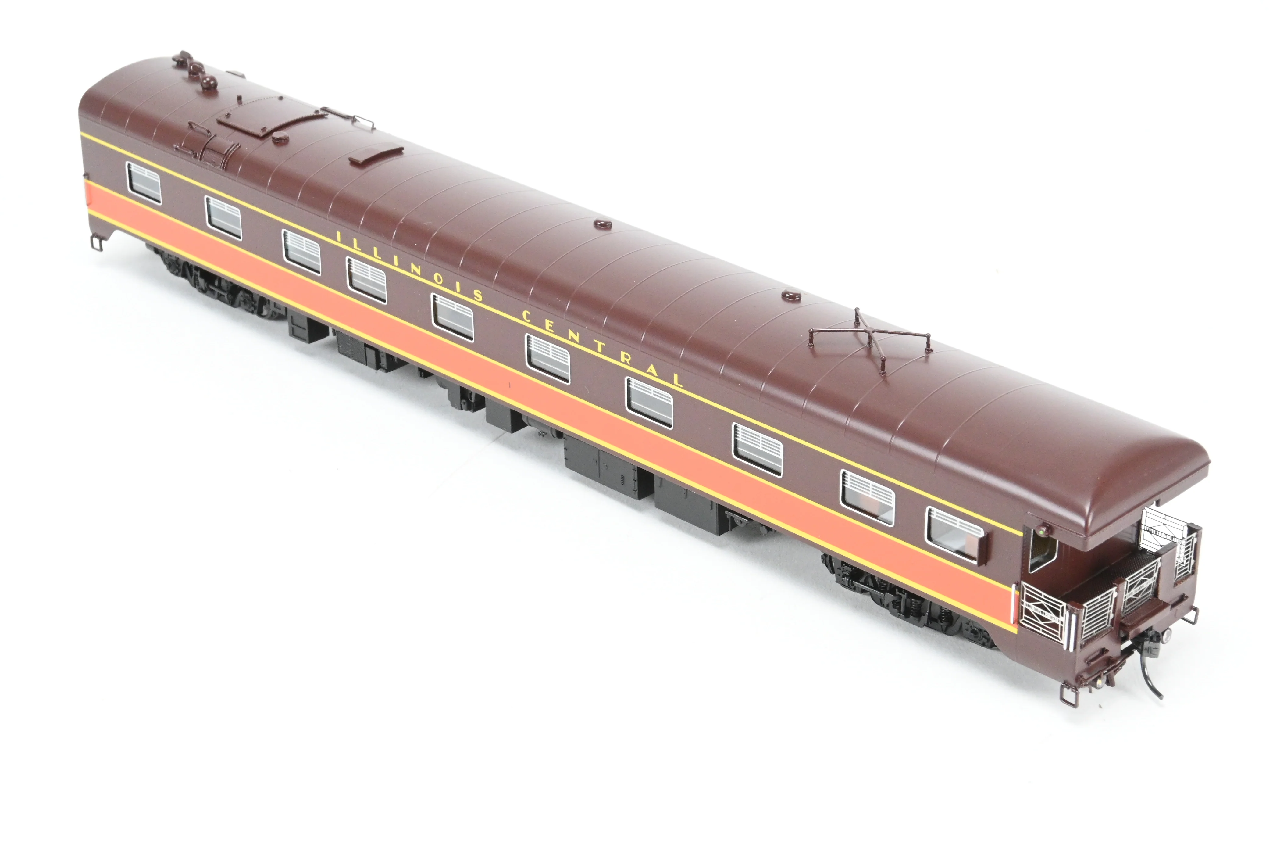HO NEW Brass NBL - North Bank Line IC - Illinois Central Business Car #1 As-Built Chocolate & Orange - Image 7