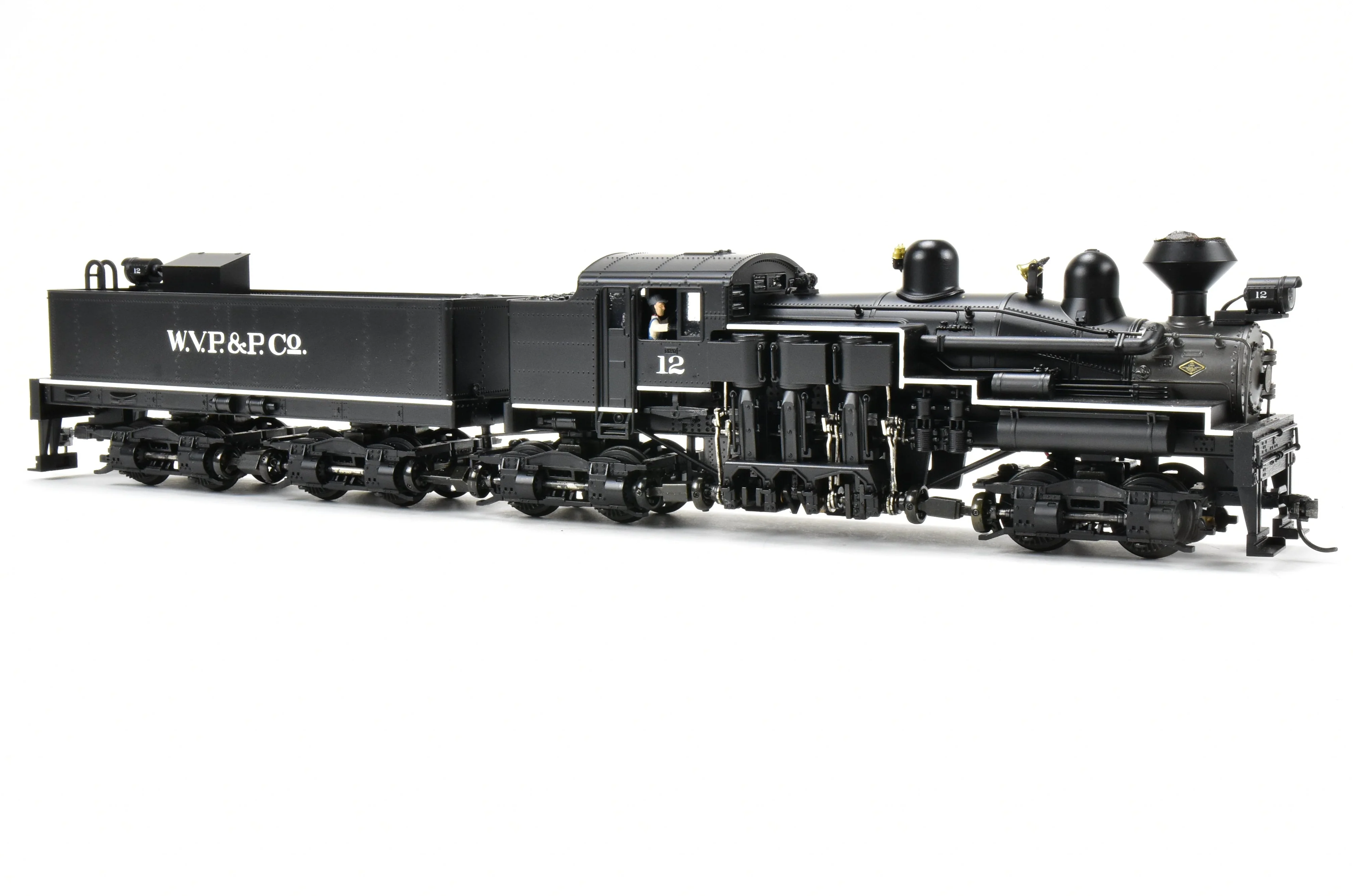 O Scale MTH - Mike's Train House Premier Diecast WVP&P - West Virginia Pulp & Paper Co. 4-Truck Shay Factory Painted No. 12 2-Rail Version - Image 4